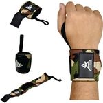 SPORTZILLA Lifting Wraps for Wrist Support – Heavy Duty Weight Lifting Straps Wrist Supports for Gym – 13 Inch Elastic Loop Gym Lifting Straps for Men and Women – (Green Camoflauge)