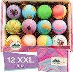 Ahila power of healing 12 XXL Bubbly Organic Bath Bombs Gift Set for Women Men and Kids Designed in Canada Long Lasting Floaters Relaxing Aromatherapy Rich in Pure Essential Oils Healing Properties