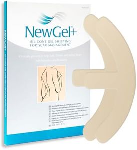 NewGel Advanced Silicone Professional Scar Sheets by MyNewGel, Ultra-Thick, "Anchor" shaped for curved scar under the breast from reconstruction surgery, (2 Count) - BEIGE