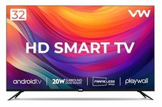 VW 80 cm (32 inches) Playwall Frameless Series HD Ready Android Smart LED TV VW32F5 (Black)