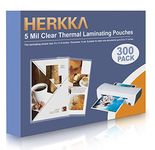 HERKKA 300 Pack Laminating Sheets, Holds 8.5 x 11 Inch Sheets, 5 Mil Clear Thermal Laminating Pouches 9 x 11.5 Inch Lamination Sheet Paper for Laminator, Round Corner Letter Size