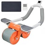 Chihope Ab Roller Wheel, Upgrade Elbow Support Automatic Rebound Abdominal Exercise Wheel, Abs Workout Equipment for Home Gym Fitness, New Core Strength Training Wheel with Time & Mat (Orange)