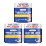 LOYESTA Varicose Veins Care Cream with Arnica, Vitamin B6 & Aloe Vera | Daily Leg Massage & Skin Care Cream | Smooth Non Sticky Texture | 100 g | External Use Cosmetic Product!! (3, 100gm)