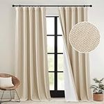 RYB HOME Heavy Faux Linen Curtains 