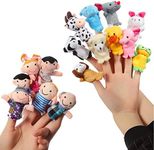 TackView 16pcs Cartoon Animal Plush Finger Puppets Set Cute Dolls for Children, Story Time, Shows, Playtime, Schools 16pcs