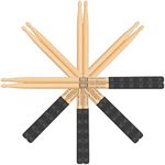 Drum Sticks, American Hickory Drumstick, Drumsticks for Drums, Baquetas para Bateria, Drum Accessories for Drums, 5A Drumsticks with Non-Slip Rubber Handle (5A-4pairs)