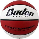 Baden Contender Composite Basketball | Durable Intermediate Basketball for Indoor-Outdoor Play, Red/White, 28.5-Inch