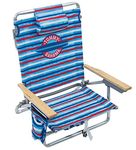 Tommy Bahama Backpack Beach Chair, Aluminum, Red, White, and Blue Stripe, Pack of 1