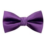 Young Arrow Premium Satin Bow Tie for Men | Adjustable Neckband for Perfect Fit | Handcrafted Bow Tie for Suits, Blazers & Tuxedo for Formal Events & Weddings (Purple)