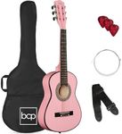 Best Choice Products 30in Kids Acoustic Guitar Beginner Starter Kit with Strap, Case, Strings - Pink