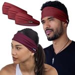 Sweatband for Men and Women - Unisex Headband That Wicks Moisture and Eliminates Excess Sweat - Durable & Long-Lasting - Running, Sports, Football, Triathlons, Construction, Yoga, Gym