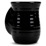 Elanze Designs Ribbed 14 ounce Ceramic Stoneware Handwarmer Mug, Black