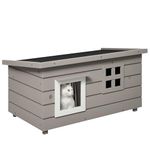 PawHut Outdoor Cat House with Openable Top, Asphalt Roof, Window, Grey
