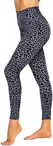 ZOOSIXX High Waisted Leggings for Women - Tummy Control Soft Opaque Printed Pants with Camo, Leopard for Running Workout, Dark Grey Leopard, Large-X-Large