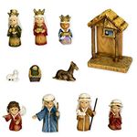 Wood Works 11-Piece Nativity Set Featuring Children as The Holy Family an Angel, a Shepherd with Sheep and 3 Kings, 8-Inch (36144)