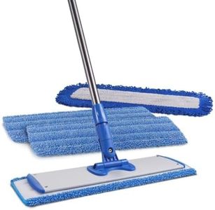 18” Pro Microfiber Hardwood Floor Mop - Cleans Floor in Seconds | Dust & Wet Mopping | Hardwood, Tile, Laminate & Vinyl with 3 Washable Pads, No Buckets Needed with Deluxe Household Mop