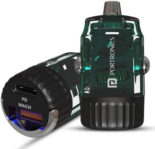 Portronics Car Power View 36W Car Charger, Dual Port (18W USB Type-A & 36W Type-C), Fast Charging, PPS Tech, Transparent Design, Safe Power Delivery for Multiple Devices (Black)