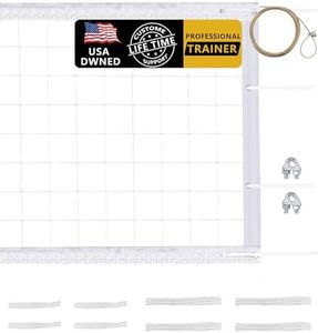 YNSZAS 𝙉𝙀𝙒 Professional Volleyball Net Heavy Duty, 46 FT Aircraft Steel Cable, Upgraded Weather Resistant, Portable for Outdoor & Indoor, Pool, Trees, Backyard, Yard, Beach, Park, 32x3FT(Net Only)
