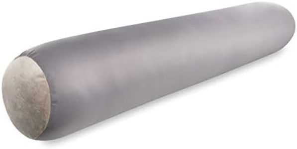 Straight Body Pillow, Full Size Premium Microbead,Side Sleeping/Maternity Pregnant Women, Supportive,Fluffy, Breathable, Cooling, 85/15 Spandex/Nylon Silky Feel Anti-Aging - 48 X 8 - Stone Grey