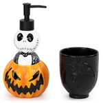 Jay Franco Disney Nightmare Before Christmas Bathroom Soap Dispenser Set - 2 Piece Black and White Collection Includes Resin Lotion Pump and Tumbler Cup - Bathroom Décor