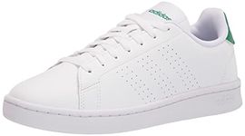 adidas Men's Advantage Racquetball Shoe, White/White/Green, 8