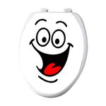 ISEE 360® Funny Face Toilet Seats Stickers for Home Decor Kids Waterproof Vinyl Laminated Decals L X H 28 X 35 Cms (1)