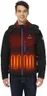ORORO Men's 4 Heat-Zone Heated Jacket with Battery, Soft Shell Heated Jacket with Detachable Hood (Black/Blue, XL) (Charger Not Included)