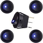 Blue LED Illuminated Round Rocker S