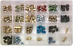 158 Piece Brass Union Tube Nut Brake & Fuel Line Fitting Assortment Kit - 25 Types