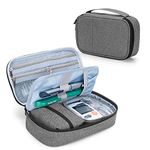 CURMIO Diabetic Supplies Bag for Glucose Meter, Medication, Insulin Pens and Other Diabetes Care Supplies, Diabetes Travel Organizer Case with Detachable Pouches, Grey(Bag Only)