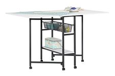 Sew Ready 13378 Standing 36-Inch Fixed Height Craft/Cutting Table with Storage Baskets, Charcoal/White