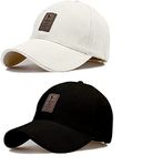 SELLORIA Solid -Black Base Ball New Generation Boys and Girls Men Women and Stylish Caps (Pack of 2)