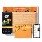 4T7 Smart Meal Prep System, Smart Cutting Board Set, Bamboo and Wheat Straw Chopping Boards, Weigh, Timer, App Calorie Counter, Juice Grooves, Health Management, Best Gift, The Smart Food Prep Station