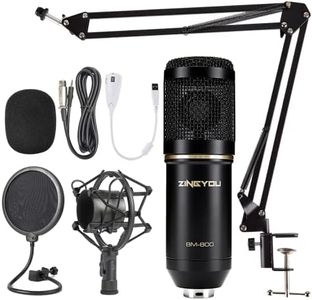 ZINGYOU Condenser Microphone Bundle, BM-800 Mic Set for Studio Recording & Brocasting (Microphone Kit (Black))