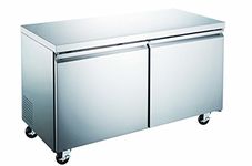 Commercial Grade Under Counter Freezer | Stainless Steel | 2 Doors | Heavy Duty Casters | Digital Temperature Controller | Automatic Defrost | 47.25" x 29.5" x 34" | R-290 Natural Refrigerant