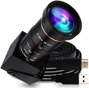 ELP 4K USB HDMI USB Camera Manual Zoom Webcam Variable Focus PC Camera Mini Close-up Camera for Computer H.264 Telescope USB Security Camera 8mp IMX415 Industrial CCTV Camera (5-50mm 10X Zoom Lens)