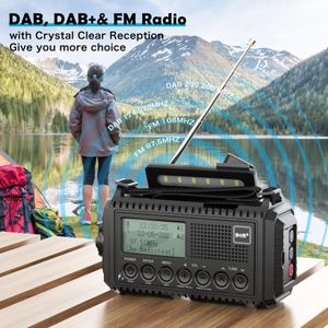 Mesqool DAB Solar Emergency Radio – Portable Hand Crank Weather Alert