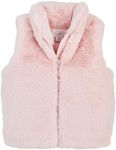 Mud Pie Girls Children Faux Fur Zip Vest-Pink