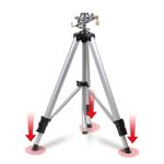 YAMATIC Impact Sprinkler on Adjustable Tripod Base, 360 Degree Large Area, Heavy Duty Adjustable Pulsator Sprinkler for Lawn, Yard and Grass Irrigation, Spray up to 20-90ft(Zinc Head)