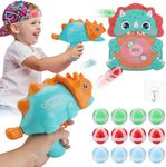 Wrymish Dinosaur Dartboard Shooting Toy from 3 4 5 Years Boys Girls Throwing Game Toy Gun with Target & 12 Balls, Dart Board Games Toy, Children Christmas Birthday Gifts