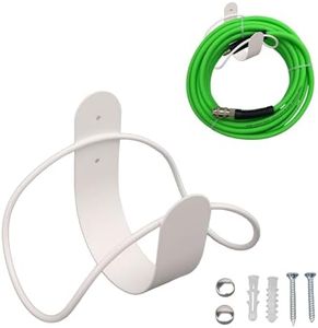 Tissting Soporte para Manguera de Jardín Soporte de Almacenamiento para Manguera de Jardín Montaje en Pared Acero Inoxidable con Capacidad para Manguera de 30m 1,8 X 5,3 X 5,3 X 8,5 Pulgadas Blanco