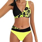 Lightning Deals of Prime Swimwear Sets for Women UK Diamonds Sparkle Bikini V Neck Bikinis for Women High Waisted Bathing Suits Tummy Control Swimwear Beach Swim Costumes for Women