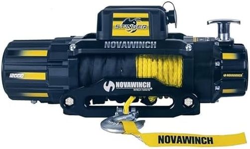 Novawinch Stinger 12000 lbs Electric Winch 12V - 12000 lb Synthetic Rope Motor Winch for Offroad, Truck, SUV, Trailer, Boat, ATV - Heavy Duty Vehicle Recovery System with 85 ft Synthetic Rope & Hook