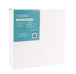 Exerz 30x30cm Framed Canvas 5pk - 1.7cm Pre-Stretched Canvas Artist Blank Square/ 280GSM 100% Cotton/Triple Primed/Acid Free/Medium Grain/Professional Acrylic Paint, Oil Paint