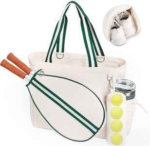 Movker Tennis Tote Bag for Women Shoe Compartment Wet Pocket Fence Hook