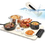 ZAPLIT Warming Mat for Food, [1-Pack] Electric Warming Tray with 6 Temperature Settings, Child-Lock, Auto Standby, 6 Timer Setting, Washable Food Warmers for Party Family Gatherings, Off-White