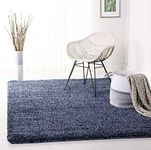 Carpet Craft Soli Shag Rug with 2 Inches Pile Height Carpet for Living Room Bedroom and Hall Size 6 x 9 Feet Color Blue