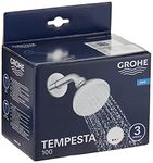 GROHE Tempesta 100 Head Shower Set 3 Sprays, Chrome, 26088001