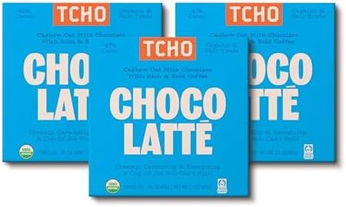 TCHO Choco Latte 47% Oat-Milk Chocolate Bars (3 pack) | Plant Based, Organic & Fair Trade | Non GMO, Non-Dairy, Vegan, Soy Free (2.1oz each)