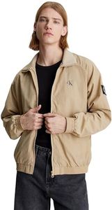 Calvin Klein Jeans Men's T-Shirt Short Sleeve Badge Regular Crew Neck, Beige (Travertine), Large